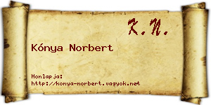 Kónya Norbert névjegykártya